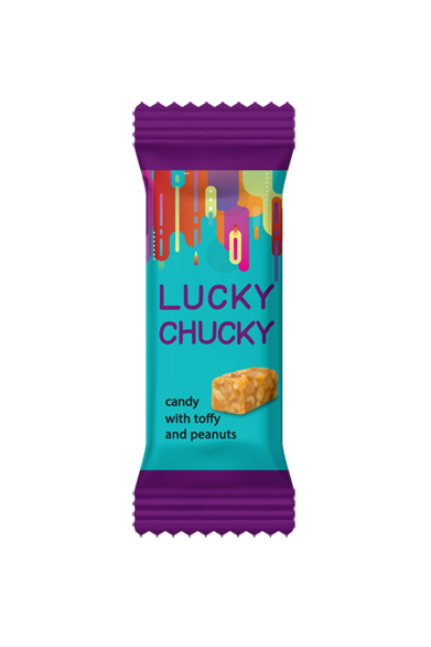 Конфеты «Lucky Chucky» тоффи с арахисом 